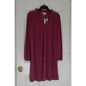 Nine West Dress from the Ground Up Plumberry Sz Small NWOT Shift Shirt Stretch